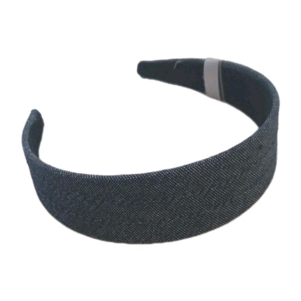 NWT Blue Denim Fabric Hard Headband ONE SIZE